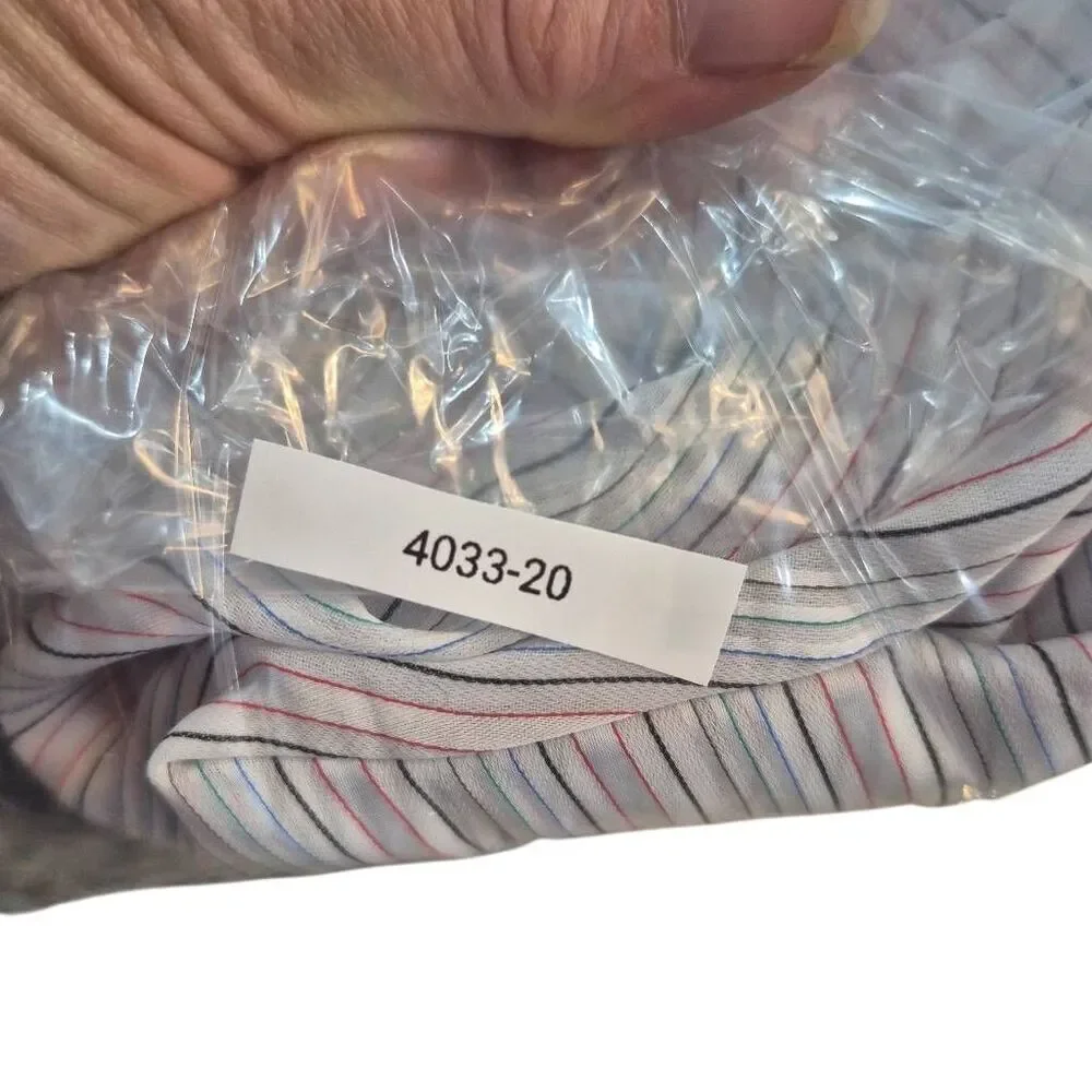 Fabric, White Multicolored Striped Chiffon 45